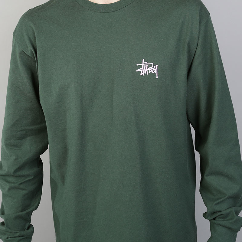   лонгслив Stussy Basic Stussy LS Tee 1994143-d forest - цена, описание, фото 3